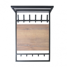 Вешалка настенная LESLI 11 GO HOME цв. цв. черный - галифакс натуральный