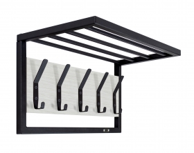 Вешалка настенная ALVA 5 GO HOME цв. черный - галифакс беленое дерево