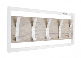 Вешалка настенная RESSA 5 GO HOME цв. белый - галифакс натуральный