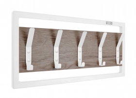 Вешалка настенная RESSA 5 GO HOME цв. белый - галифакс олово