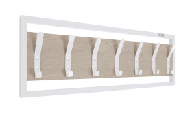 Вешалка настенная RESSA 7 GO HOME цв. белый - галифакс натуральный