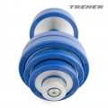 Гантель наборная обрезиненная TRENER TRG01 16 кг, цв. серебристый-синий