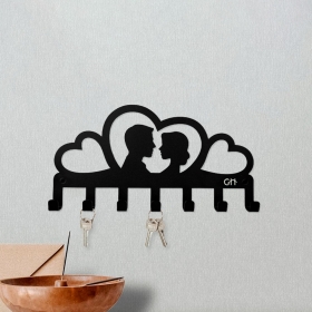 Ключница настенная ВЛЮБЛЕННЫЕ GO HOME цв. черный