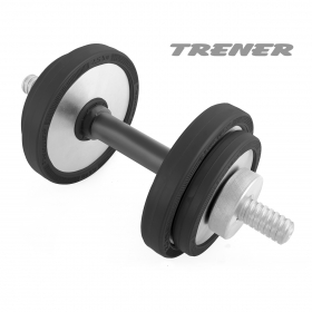 Гантель наборная обрезиненная TRENER TRG01 10 кг, цв. серебристый-черный