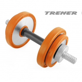 Гантель наборная обрезиненная TRENER TRG01 10 кг, цв. серебристый-оранжевый