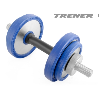 Гантель наборная обрезиненная TRENER TRG01 10 кг, цв. серебристый-синий