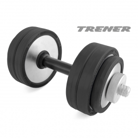 Гантель наборная обрезиненная TRENER TRG01 15 кг, цв. серебристый-черный