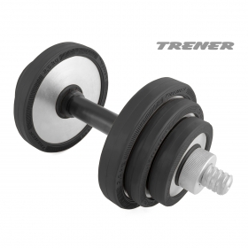 Гантель наборная обрезиненная TRENER TRG01 11 кг, цв. серебристый-черный