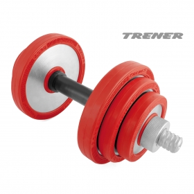 Гантель наборная обрезиненная TRENER TRG01 11 кг, цв. серебристый-красный