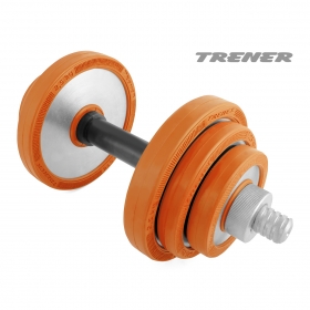Гантель наборная обрезиненная TRENER TRG01 11 кг, цв. серебристый-оранжевый